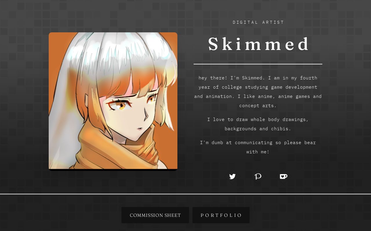 Carrd profile picture for @skimmed